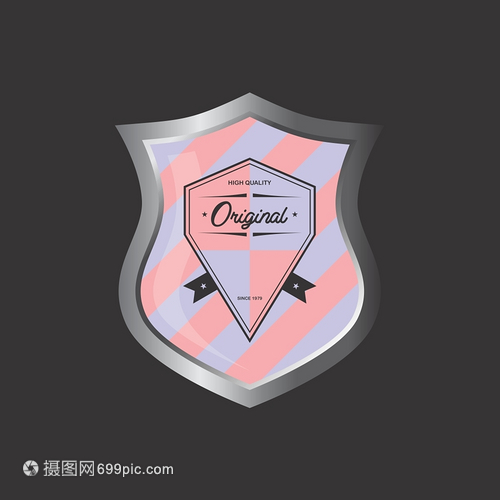 徽章、盾牌與紀念幣 產品標簽的矢量圖設計美學