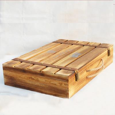 曹縣木制品廠家加工定做精美葡萄酒禮盒 單層烤色紅酒包裝盒批發(fā)